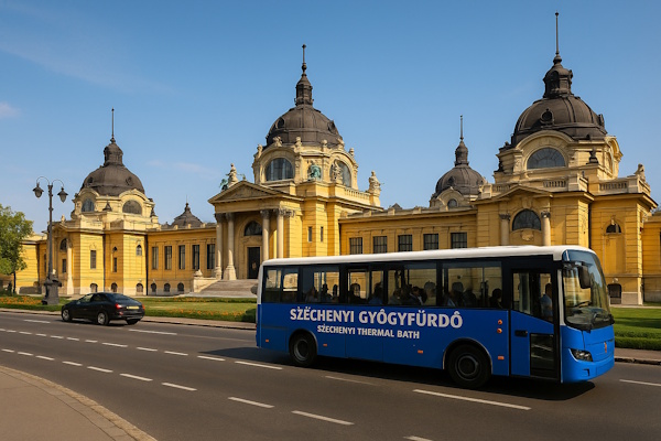 Bus vor dem Széchenyi-Bad